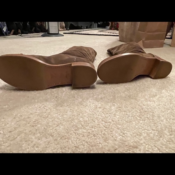 Louis Vuitton Tan Perforated Emblem Suede Boots - Picture 6 of 16